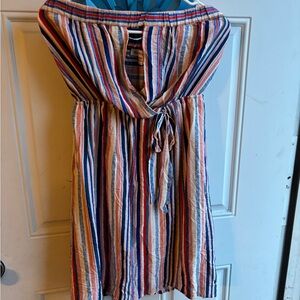 Target Multicolor Striped Strapless Dress